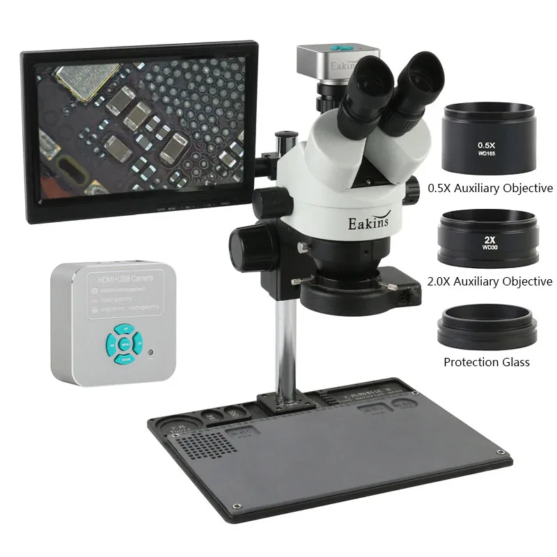 7X 45X Zoom Industrial Simul-f - Simul-Focal Industrial Microscope 4K Hdmi ulasan dan harga