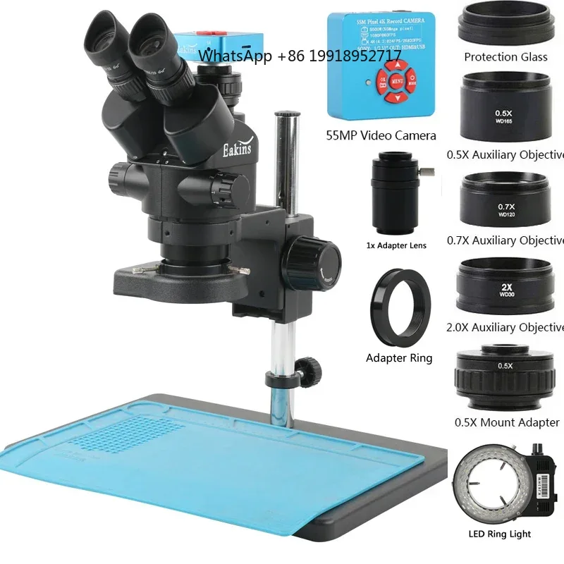 Eakins Zoom 3.5-90X Trinocular - Simul-Focal Industrial Microscope 4K Hdmi ulasan dan harga